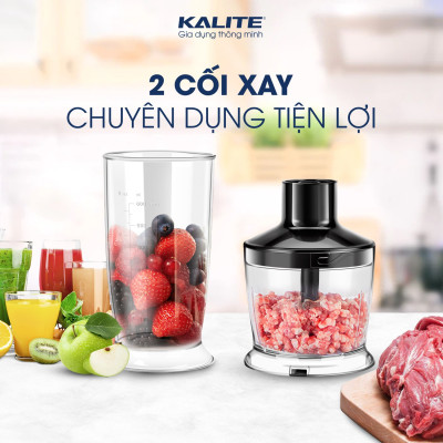 Máy Sinh Tố Cầm Tay KALITE KEB4112 Châu Âu Vỏ Hợp Kim Dung Tích 1100 ML Công Suất 600 W - Hàng Chính Hãng