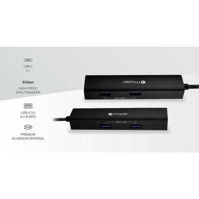 Bộ chuyển đổi Mazer 4 in 1 (4 cổng USB-A) InfiniteLINK MULTI6000 - Hàng Chính Hãng