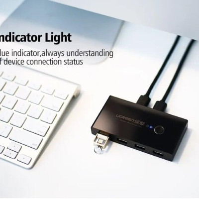 Ugreen UG30767US216TK Bộ chuyển mạch USB 2.0 gộp 4 thiết bị vào 2 máy tính cao cấp - HÀNG CHÍNH HÃNG