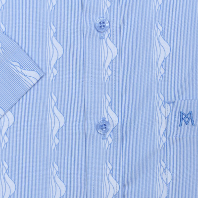 Áo sơ mi nam tay ngắn form suông vạt ngang Khatoco A1MN468T2-CNIN264-2412-N