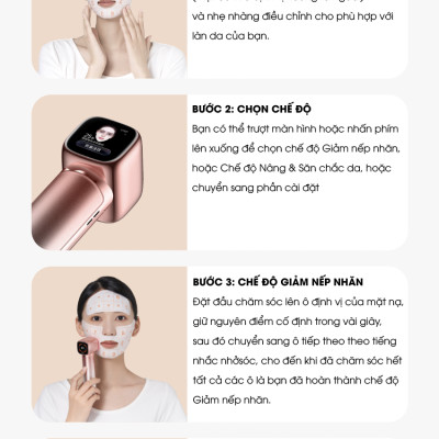 Máy làm đẹp da mặt Cao cấp Xiaomi NINETEEN - Công nghệ tần số vô tuyến RF Collagen Harmer chống lão hoá