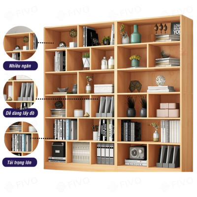 Kệ Để Sách Gỗ Để Sàn Cao Cấp FIVO Mẫu FB70 Nội Thất Lắp Ráp Đơn Giản Gỗ MDF Phủ Melamine Chống Trầy Xước Và Chống Thấm Nước Bề Mặt