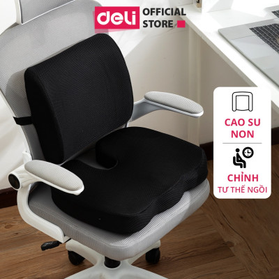 Đệm Ghế Văn Phòng Deli - Thiết Kế 3D, Bọc Xốp Cao Cấp Chống Mỏi Lưng, Đau Xương Cụt, Thoát Vị Đĩa Đệm, Dành Cho Người Bị Trĩ