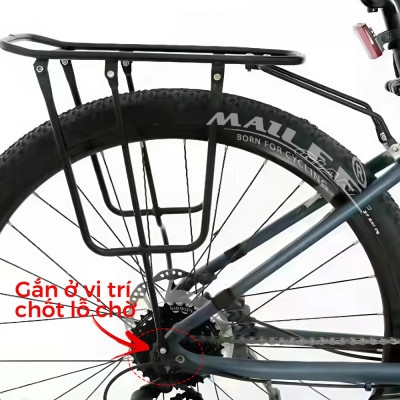 Baga sau xe đạp MTB địa hình BG-101V, baga ghế ngồi sau cho bánh xe 26 / 27.5 / 700C (lắp chốt đinh chờ), chất liệu thép trọng lượng chở max 75 kg (đầy đủ phụ kiện đinh ốc) - Mai Lee