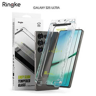 Bộ 2 Miếng Dán cường lực kèm khung dán RINGKE Easy Slide Tempered Glass cho Samsung Galaxy S25 Ultra_ Hàng Chính Hãng