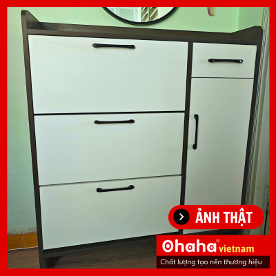 [Kèm Ảnh Thực Tế - Miễn phí vận chuyển & Lắp đặt]Tủ giày thông minh siêu mỏng cao cấp Ohaha - TGCC023