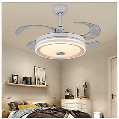 Quạt trần giấu cánh, có đèn trang trí,Có loa bluetooth  trên quạt, có điều khiển từ xa