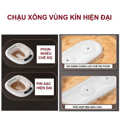 CHẬU XÔNG VÙNGKÍN điện thông minh có thể gập lại di động 1500ml Thiết kế điều chỉnh  dành cho phụ nữ