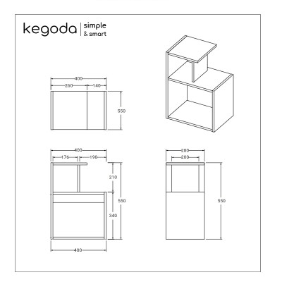 Kệ Gỗ Nhỏ Xinh Đa Năng Cho Phòng Khách, Phòng Ngủ Thương Hiệu KEGODA KGD07