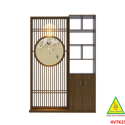Vách ngăn phòng khách, vách ngăn tủ kệ bằng gỗm bình phong tranh 4VTK25 - NỘI THẤT LẮP RÁP VIENDONGADV