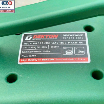 Máy Rửa Xe DEKTON Có Chỉnh Áp, Công Suất 2650W - DK CWR2650F - Motor 100% Dây Đồng - Bảo Hành 12 Tháng