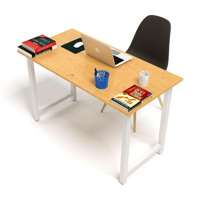 Bộ Bàn Oak-T Vân Gỗ Sồi Chân Gấp Gọn Và Ghế Eames Chân Gỗ IBIE TOOATO12W-EAMSW - Trắng 