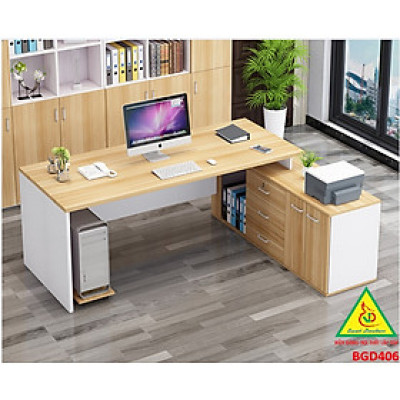 Bàn giám đốc gỗ MDF đơn giản , phong cách hiện đại BGD406 - NỘI THẤT LẮP RÁP VIENDONGADV