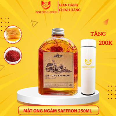 Quà Tặng Nhụy Hoa Nghệ Tây Saffron Salam Set 3Gram Tặng Mật ong Saffron cao cấp 450ml + Bình giữ nhiệt hiển thị nhiệt độ
