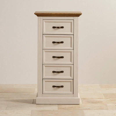 Tủ 5 Ngăn Kéo Seychelles Gỗ Sồi Ibie BSK5SEYO - Trắng (60 x 42 cm)