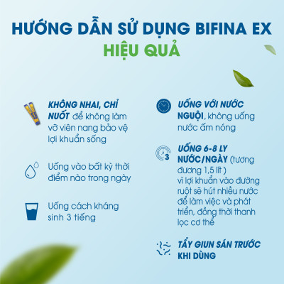 Men vi sinh Bifina Nhật Bản - Dành cho người hội chứng ruột kích thích, viêm đại tràng co thắt - Loại EX hộp 60 gói