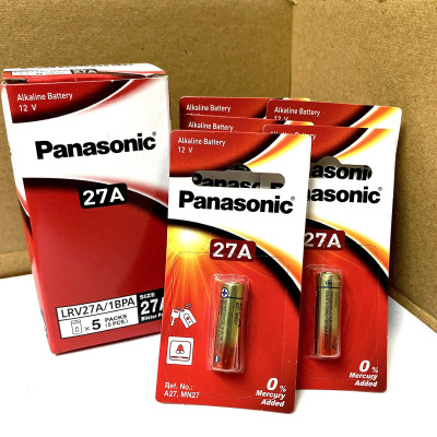 Pin Kiềm Alkaline cửa cuốn A27, 27A 12 VOLT PANASONIC LRV27 (hộp 5 viên) - Hàng chính hãng