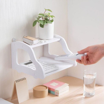 Kệ trang trí mini gắn tường 2 tầng đựng wifi, đầu thu,.... nhỏ gọn tiện dụng - Henrysa