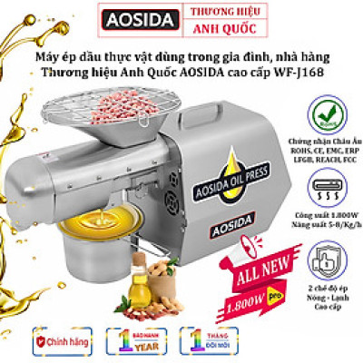 Máy Ép Dầu Nóng-Lạnh WF-J168 AOSIDA Thương Hiệu Cao Cấp Anh Quốc, 1800W, Ép 5-8kg/giờ - Hàng Nhập Khẩu (Bảo Hành 12 Tháng)
