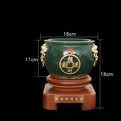 Bát Tụ Bảo, Bát Tụ Tài, Hủ vàng đá bạch ngọc hút tài hút lộc cho ngôi nhà của bạn - Cao 18cm