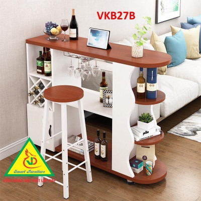 Quầy bar mini, quầy bar nhà bếp  kết hợp tủ rượu VKB27B ( không kèm ghế) - Nội thất lắp ráp Viendong Adv