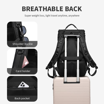 Ba lô đa năng OZUKO Nam Thời trang Đa chức năng Laptop Ba lô du lịch ngoài trời chống nước