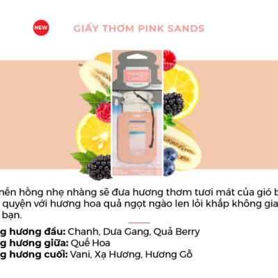 Giấy Thơm Xe Yankee Candle - Pink Sands