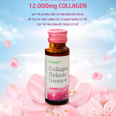 Nước uống Collagen Nhật Bản - Collagen Bidanki Green+ đẹp da, chống lão hóa