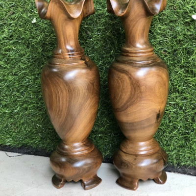 Cặp lục bình (lộc bình ) bằng gỗ bách xanh ,phong thủy ,hút tài lộc  liền khối thơm phức 