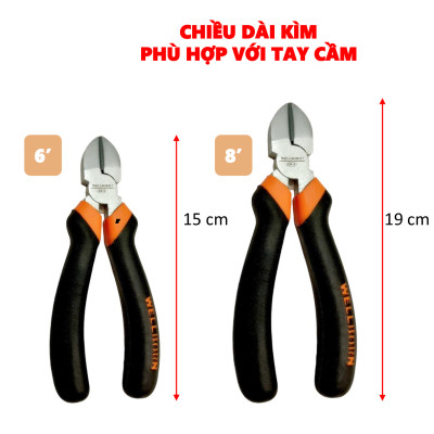 Kìm cắt đa năng - Kìm cắt được nhiều chất liệu từ nhựa đến kim loại khác nhau - Cắt đường kính sản phẩm đến 200mm