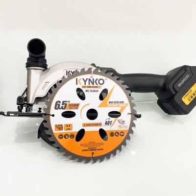 Lưỡi cưa gỗ siêu mỏng cho máy pin 40 răng đường kính Ø 165mm KYNKO WL165040