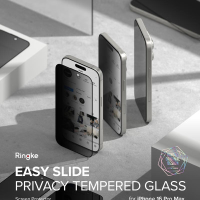 Bộ 2 Kính Cường Lực Chống nhìn Trộm Dành Cho iPhone 16 Pro Max/ 16 Pro/ 16 Plus/ 15 plus/ iphone 16/ 15 RINGKE Easy Slide Privacy Tempered Glass_ Hàng chính hãng