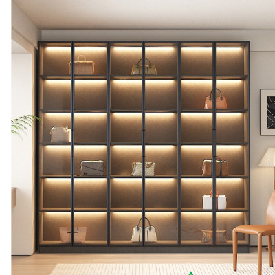 Tủ đựng túi xách cánh kính, tủ trưng bày sản phẩm cánh kính, tủ đa năng 4TTB02 - Nội thất lắp ráp Viễn Đông Adv