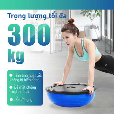 BG Bóng tập YOGA bóng thăng bằng GREY  58x20cm kèm bơm bóng,Bosu Bóng Tập Cân Bằng Bosu tập thể dục,Bóng đẹp Yoga Tại Nhà Cao Cấp ( hàng nhập khẩu)