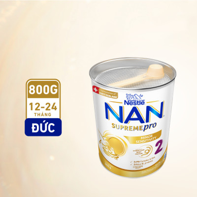 Thùng 6 lon sữa bột Nestlé NAN SUPREMEPRO 2 800g nhập khẩu Đức với 5HMO & đạm Gentle Optipro