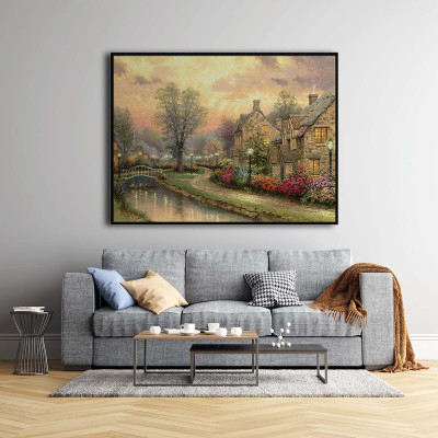 Tranh canvas trang trí tường phong cảnh Châu Âu cổ điển phong cách sơn dầu - PC002
