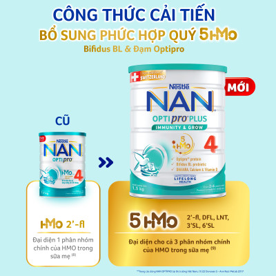 Bộ 3 Lon Sữa bột Nestlé NAN OPTIPRO PLUS 4 1500g/lon Giúp tiêu hóa tốt + Tăng cường đề kháng (2 - 6 tuổi) - Tặng Nồi lẩu điện A2