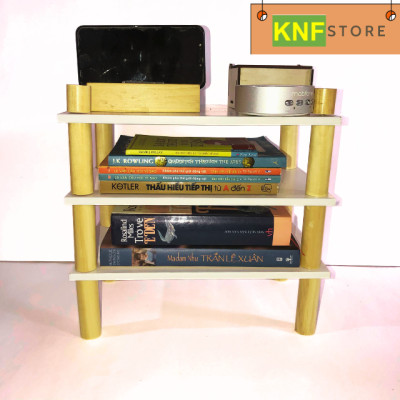 Kệ sách gỗ thông gọn gàng,xinh xắn cho bàn làm việc nhỏ từ KNF, mẫu mới 2023