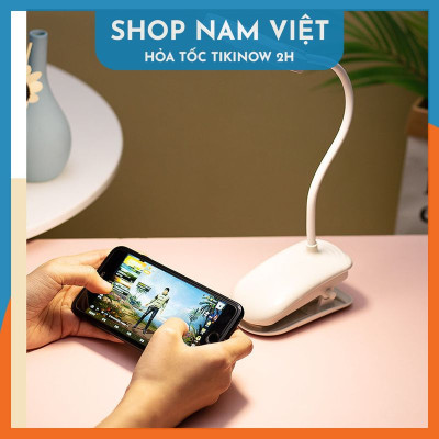 Đèn Bàn LED Kẹp Đầu Giường Đọc Sách Chống Cận Pin Sạc