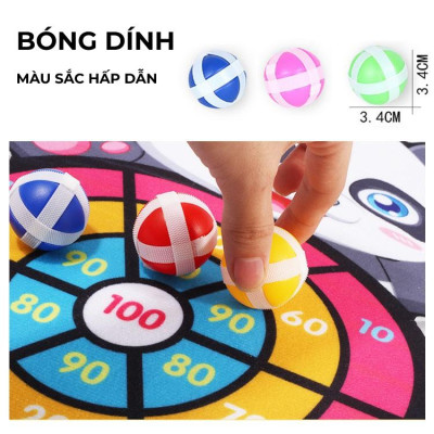 Đồ chơi Bảng ném bóng dính tính điểm cho bé hình con vật ngộ nghĩnh tặng kèm 3 trái bóng