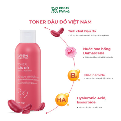 Nước Hoa Hồng Đậu Đỏ Việt Nam Cỏ Cây Hoa Lá, Toner Cho Mẹ Bầu Cấp Ẩm, Dưỡng Sáng và Làm Mềm Da 150gr