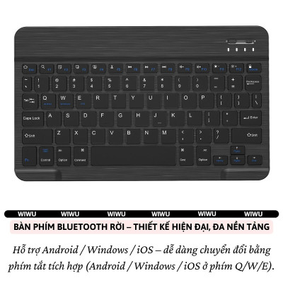Case bao da bàn phím bluetooth bảo vệ 360 độ hiệu WIWU Protective Keyboard cho iPad Pro 11 13 inch M4 Pro 11 2020/21/22 Air 4/5/6/7 Gen 7 8 9 10.2 inch 10.5 inch Gen 10 10.9 inch - Bàn phím từ tính nam châm tháo rời, tích hợp giá đỡ - Hàng nhập khẩu