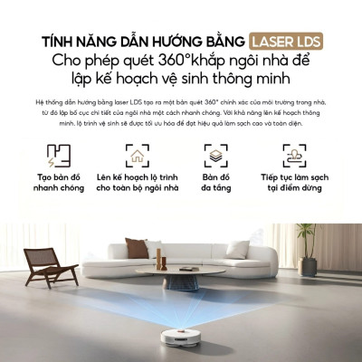 Robot Hút Bụi Lau Nhà Xiaomi Robot Vacuum X20+ | Lực Hút Mạnh 6000Pa | Lau xoay siêu tốc | Hàng Chính Hãng