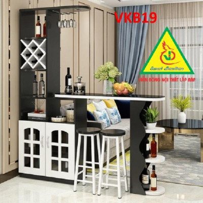 Quầy bar mini kết hợp tủ rượu VKB19 ( không kèm ghế) - Nội thất lắp ráp Viendong Adv