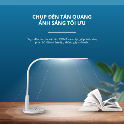 Đèn Bàn Sạc Panasonic HHGLT0346L19 5W - độ sáng 10-100%, Led Đổi màu, cổng sạc USB, Tích hợp đế đựng điện thoại tiện lợi