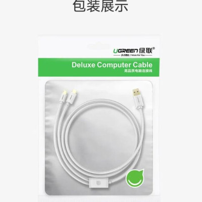 Ugreen UG30576US197TK 1M màu Trắng Cáp USB-A sang Micro USB + USB-C cao cấp - HÀNG CHÍNH HÃNG