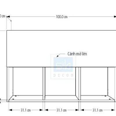 Tủ Sách Văn Phòng Treo Tường 3 Ngăn Có Cánh Juno Sofa CTKT706 KT 100x65x24cm