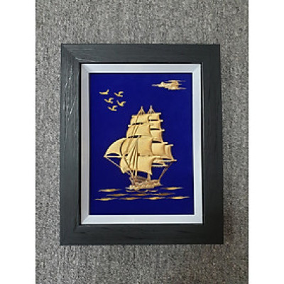 Tranh  Thuyền Thuận Buồm Xuôi Gió Dát Vàng 24K 