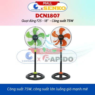 Quạt Đứng Công Nghiệp Senko DCN1809 (Lồng Quạt Mạ Crom) - Quạt Đứng DCN1807 - Hàng Chính Hãng - Bảo Hành 24 Tháng