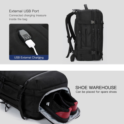 Balo du lịch cỡ lớn OZUKO chống thấm nước tiện dụng cho nam